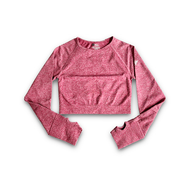 Rose Long Sleeve Crop-Top